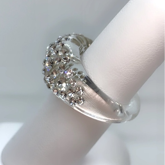 Acrylic Crystal Ring Embellished With Genuine“Crystal Stone Elements, New! - Picture 9 of 11